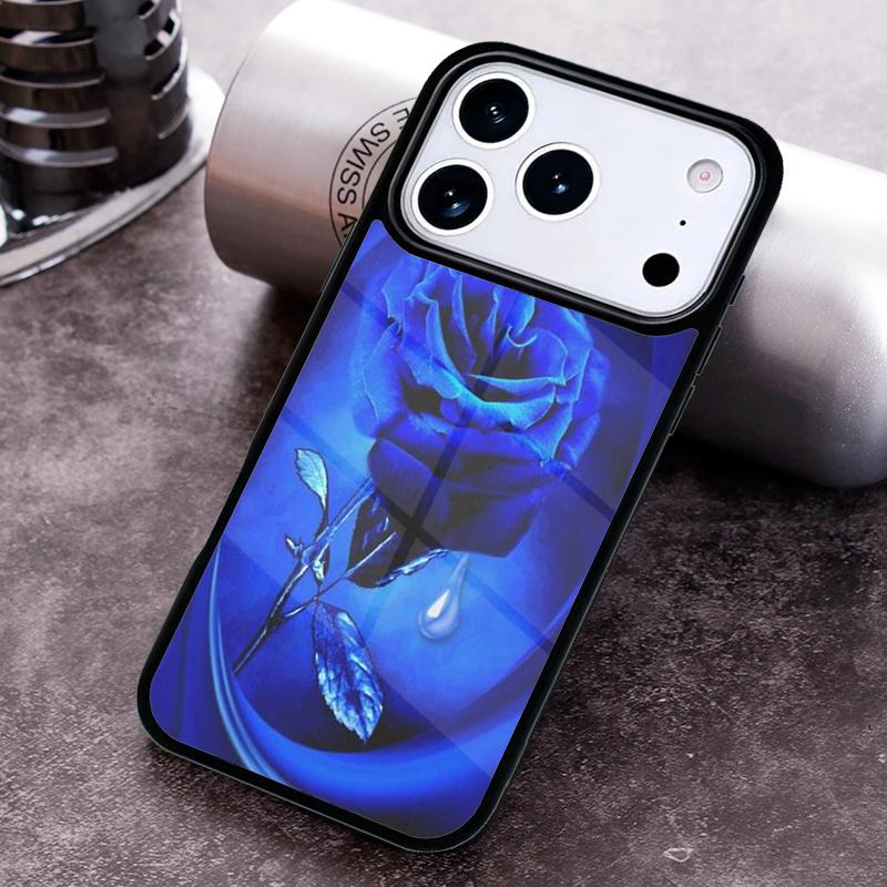 Blue Rose Flower Phone Case For iPhone 17 16 15 14 13 12 11 Pro Max Plus 17Air Soft Silicone Cover