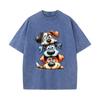 SX-25 MINISO 2026 Summer Vintage Wash  Printed Pure Cotton Shoulder Style Men's and Women's Round Neck Short Sleeved Couple T-shirt