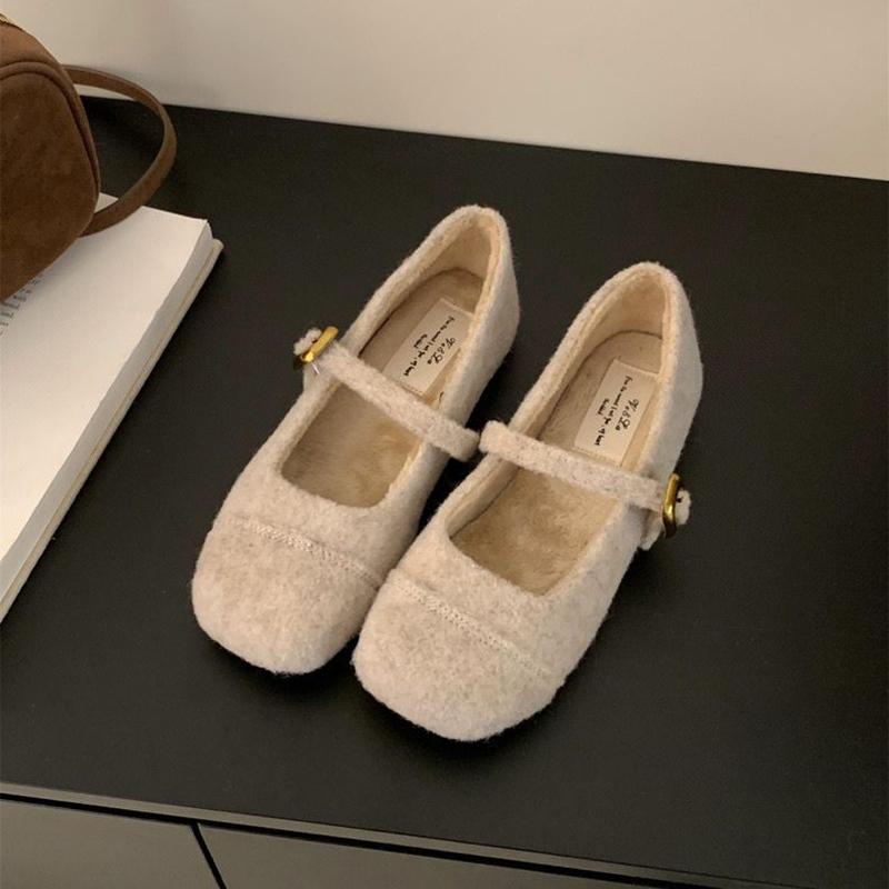 Fashion Comemore Women Fur Mary Jane Shoes Fashion Shallow Soft Sole Shoes 2025 Spring Autumn Ladies Comfort Outdoor Lazy Flats Loafers