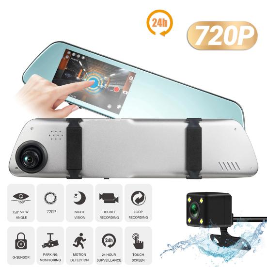 

4-дюймовый автомобильный объектив DVR с двойной петлей записи передний сенсорный экран 1080P High