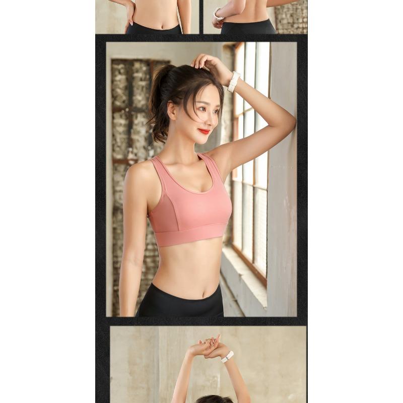 Plus Size Hollow Out Beautiful Back High Shockproof Sports Bra For Women Running Fitness