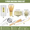 7Pcs Matcha Whisk Set Elegant Matcha Making Set with Matcha Whisk Matcha Whisk Storage Holder Matcha Powder Sifter Ceramic Bowl