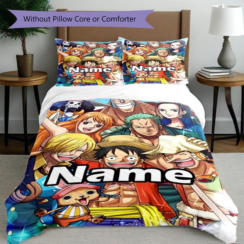 3pcs Duvet Cover Set (1*Duvet Cover + 2*Pillowcase, Without Core), Custom Name One Piece Pattern Bedding Set, Home Bedroom Decor Gift