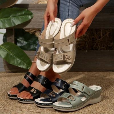 Nieuwe Stijl Oversized Schoenen Sleehakken Strandsandalen Uitgehold Casual Off-shoulder Slippers