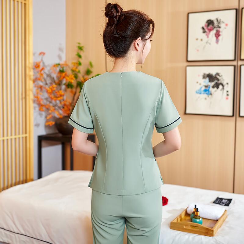 Teluoman Women's Summer Spa & Salon Workwear Set