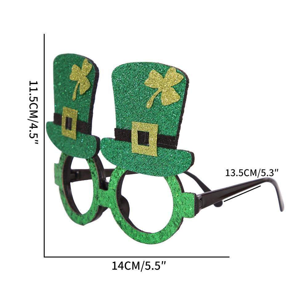 Plastic Stylish Green Glasses With Shamrock And Hat For St Patricks Festivities Day