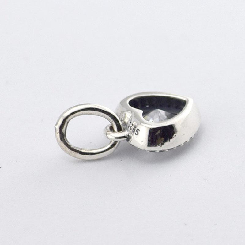 925 Sterling Silver Sparkling Love Dangle Charms Clear Beads For Jewelry Making Fits Original Bracelets