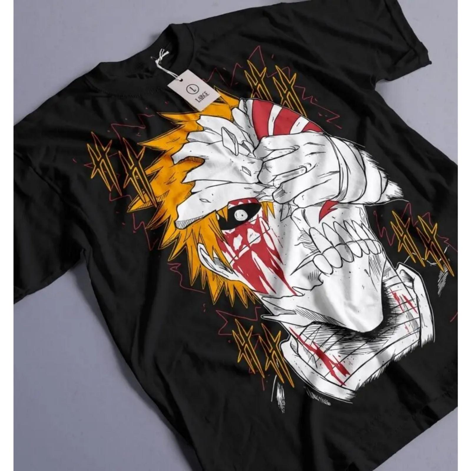 

Bleach Ичиго Куросаки Футболка Манга Стрип Ужасы Аниме Подарочная Футболка Все Размеры S