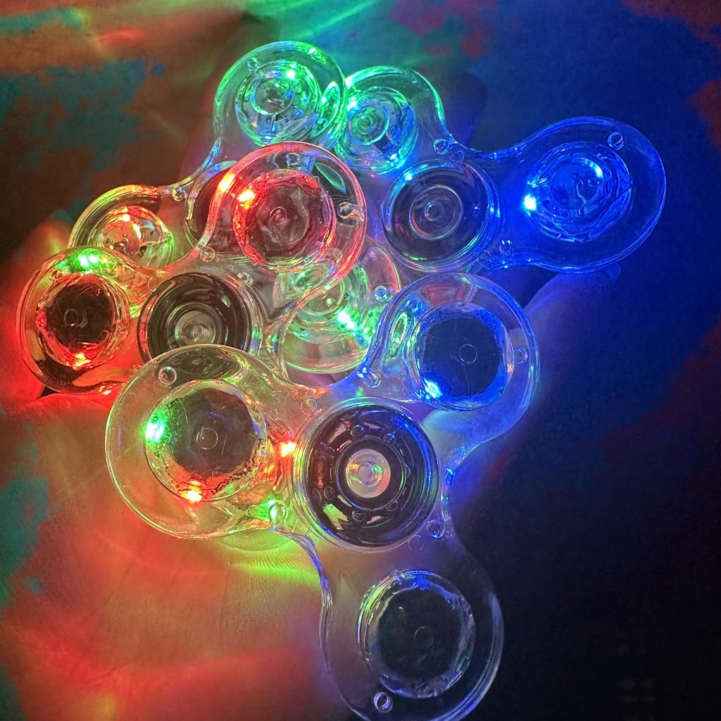 Clear Crystal Gyro Fidget Gyro With Light Glow Dazzling Luminous Finger Between Children'S Toys New Strange Toys