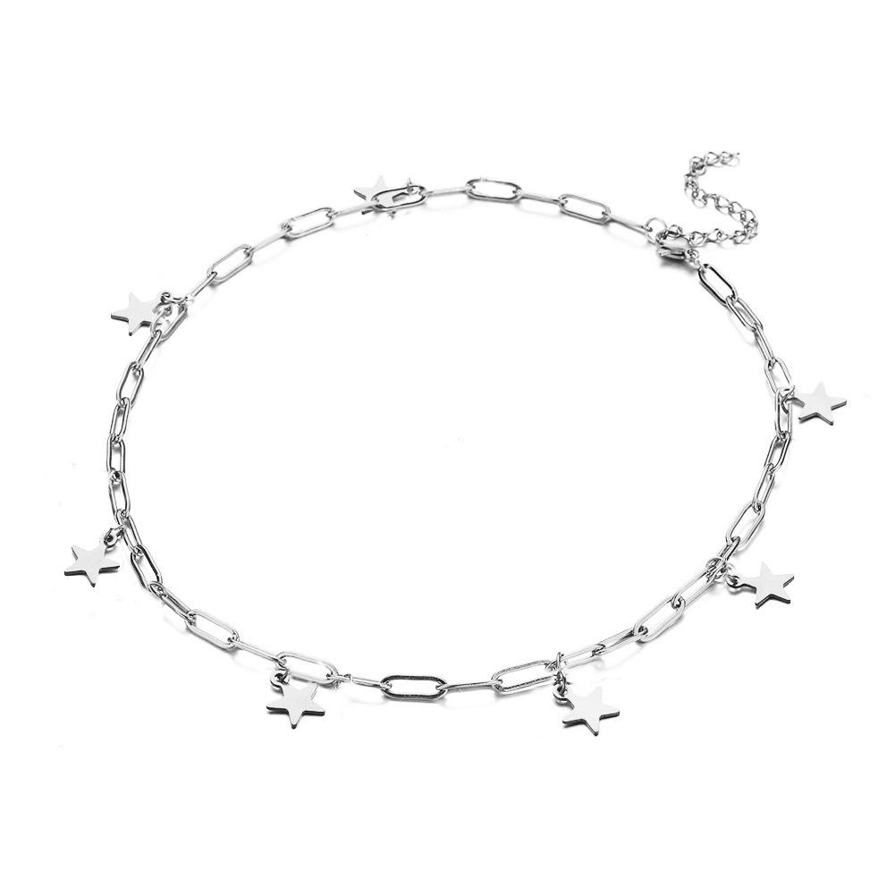 

Браслет на ногу из нержавеющей стали с кисточкой в виде луны и звезды - Минималистичное украшение для ног для женщин