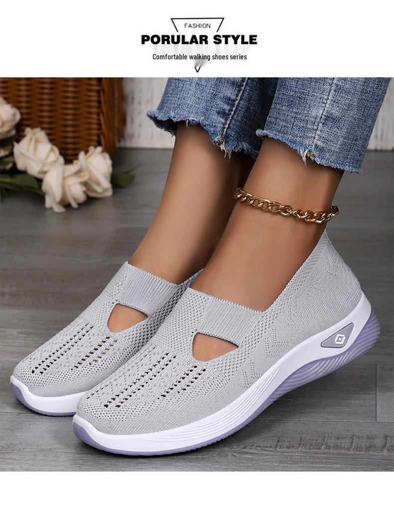 Women's Large-Size Breathable Mesh Shoes with Soft Soles for Comfort