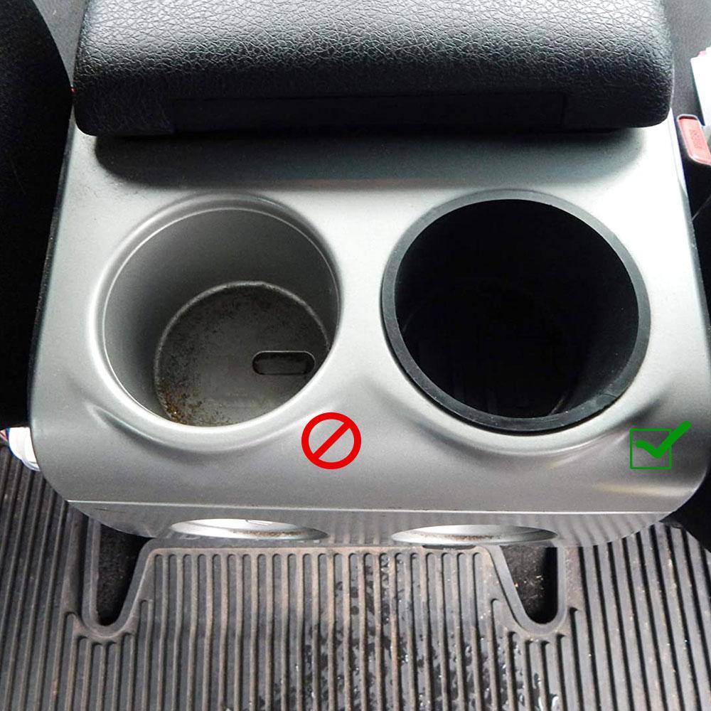Rear Center Console Cup Holder Insert for Ford F150 2009-2014 Rubber Left Right Side W/Drink Mat Cleaning Liners Car Accessories