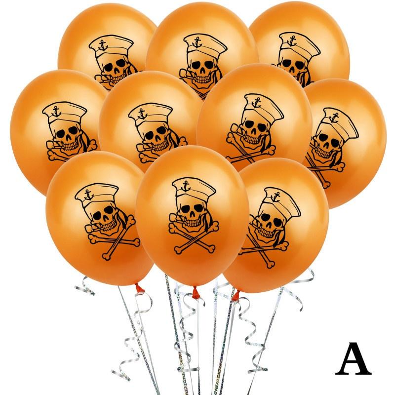 10pcs 12inch Halloween Balloon Pumpkin Printing Blood Handprint Latex Balloon Party Decoration