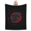 Viking Raven Norse Print Flannel Blanket Gifts Warm Plush Throw Blankets Soft Comfy Lightweight for Home Couch Bed Sofa Travel