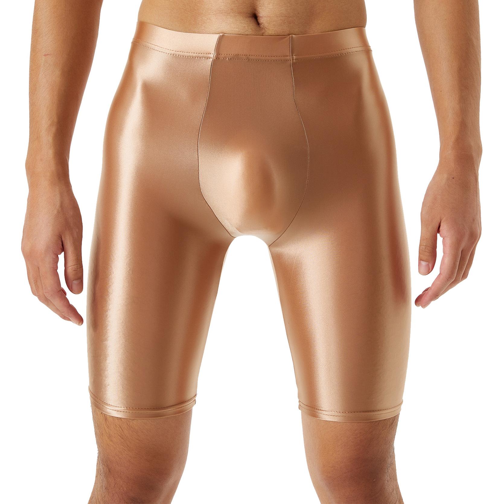 

Мужской купальник глянцевые однотонные шорты купальники тренажерный зал спорт фитнес тренажерный зал эластичный пояс плавание серфинг короткие леггинсы XXL кофейный