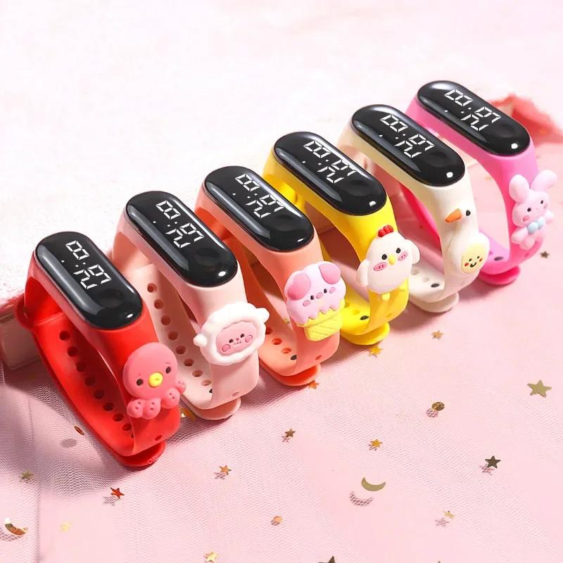 New Cartoon LED Meter 3 Action Figure Watch Band Electronic Watch Creative Student Plastic Bracelet CHILDREN'S Touch Watch