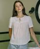 NONLOCAL Lace Shirring Blouse - White