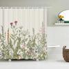 3D Printed Shower Curtains Tree Leaf Flower Plant Bathroom Curtain Waterproof Fabric Curtains Polyester Bath Screen