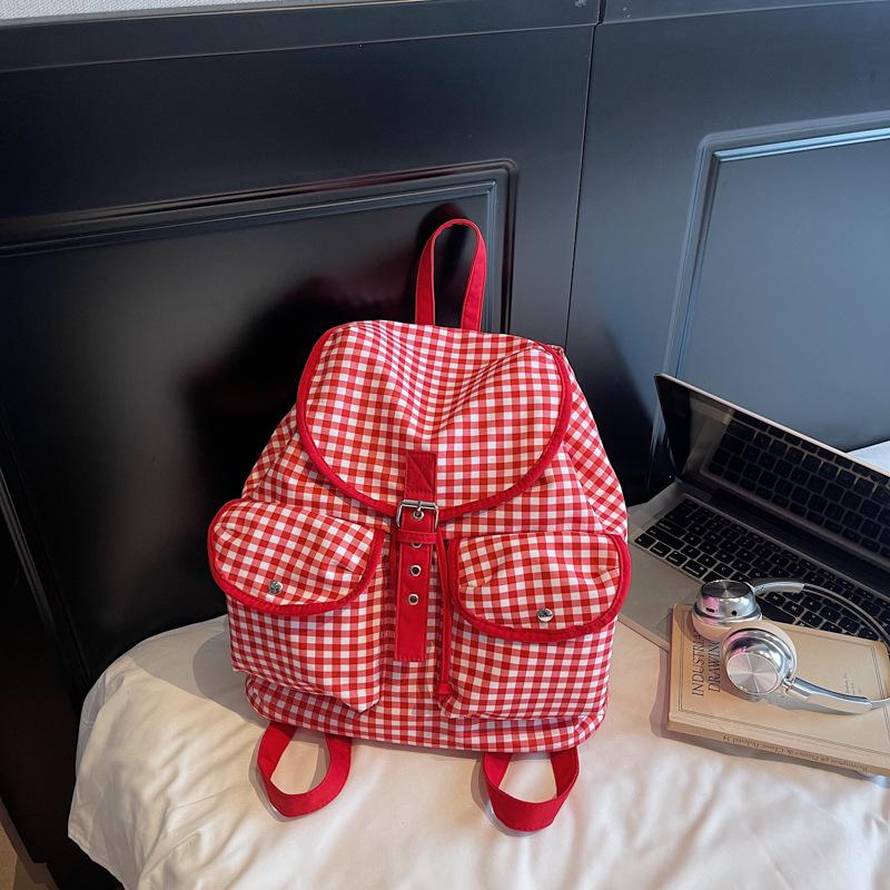 Cross-Border 2025 Plaid Commuter Backpack - Large Capacity, Versatile Schoolbag