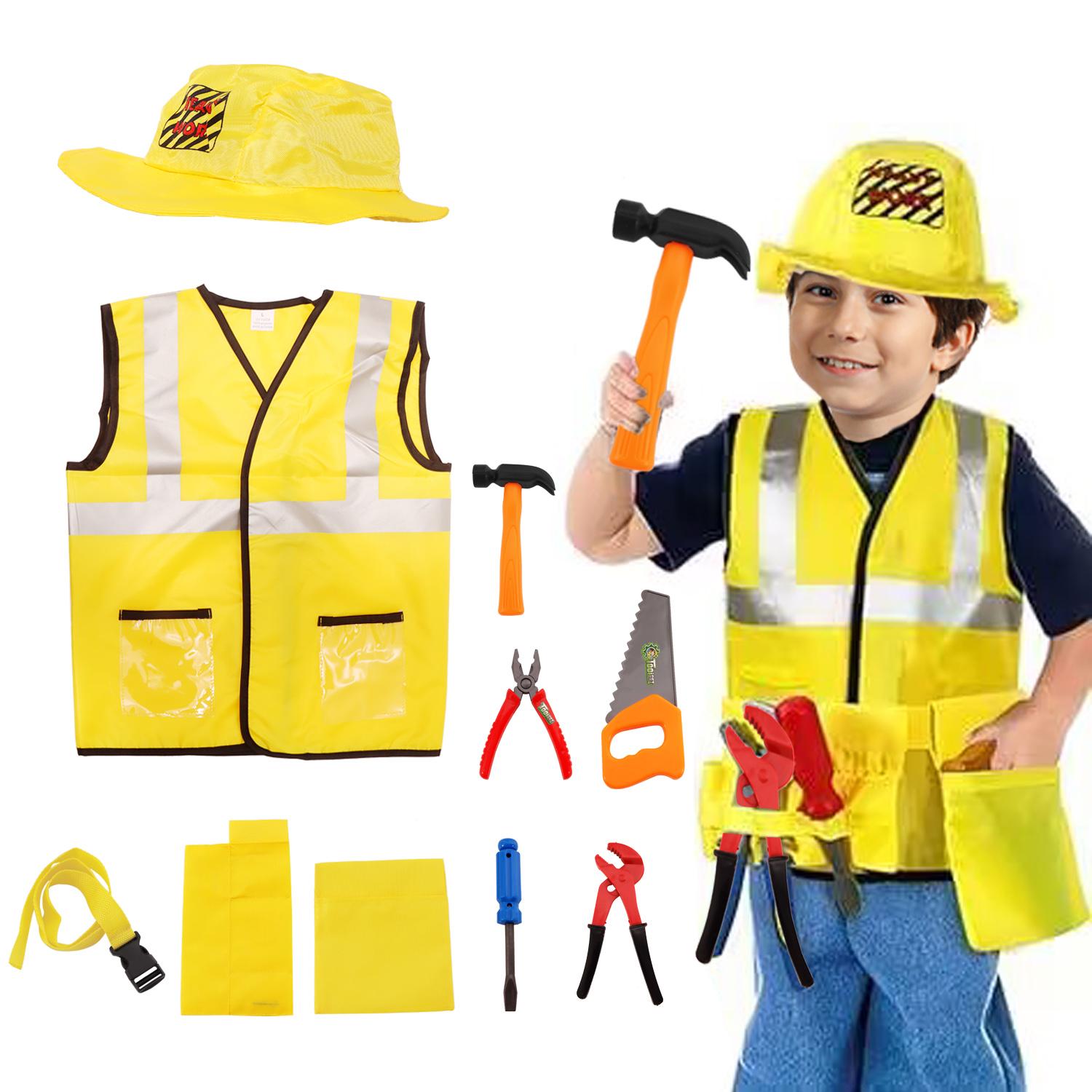 Костюм полицейского для детей Мальчики Девочки Костюм Форма полицейского Наряд для ролевых игр с игрушками и аксессуарами, Детский костюм для переодевания One Size