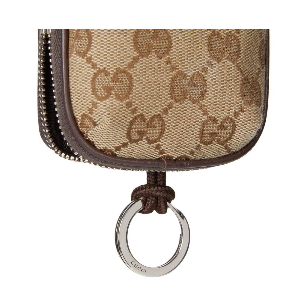 Gucci Logo Print Color Block Design GG Canvas Mini Wallet Men wallet Brown 834270-FAEOO-9843