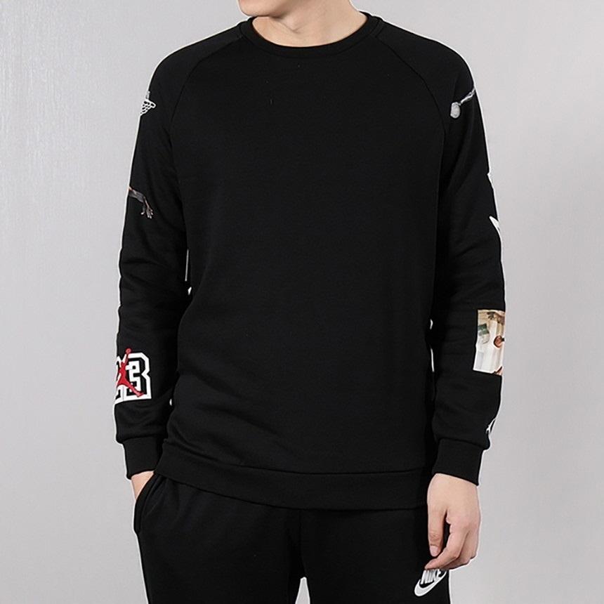 Jordan Printed Fleece Pullover Sport Casual Sweatshirt Men Tops Black CD5872-010