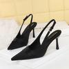 Fashion Sexy Purple Satin High Heels Pumps for Women 2025 Summer Slingbacks Thin Heeled Ladies Shoes Pointed Toe Party Wedding Shoes