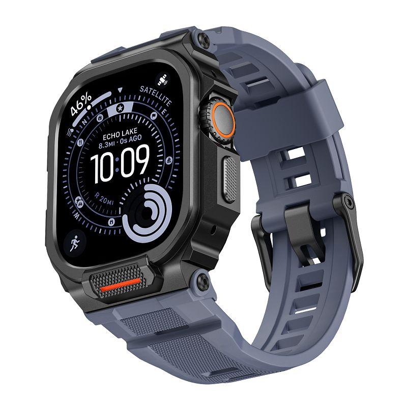 

Rugged Integration Band with Case for Apple Watch 46mm 49mm Sport Silicone Strap with Metal Bumper Covers for iWatch 46 49mm iwatch ultra 3 49mm