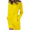 Vestito Casual da Donna a Maniche Lunghe con Girocollo e Tasche Multicolore