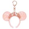 Tokyo Disney Resort Princess Minnie Ears Tiara Keychain Pink Sequin Bag Charm