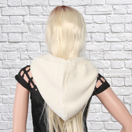 Hooded Scarf Thick Warm Woolen Women Hooded Scarf for Winter
