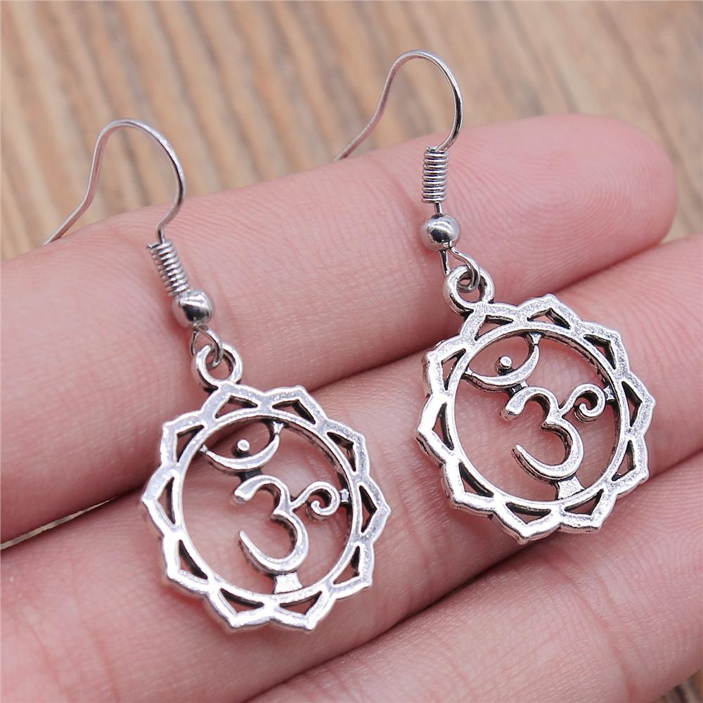 Om Sign Yoga Symbool Oorbel Yoga Om Symbool Zen Boeddhisme Glazen Oorbellen Voor Vrouwen Sieraden