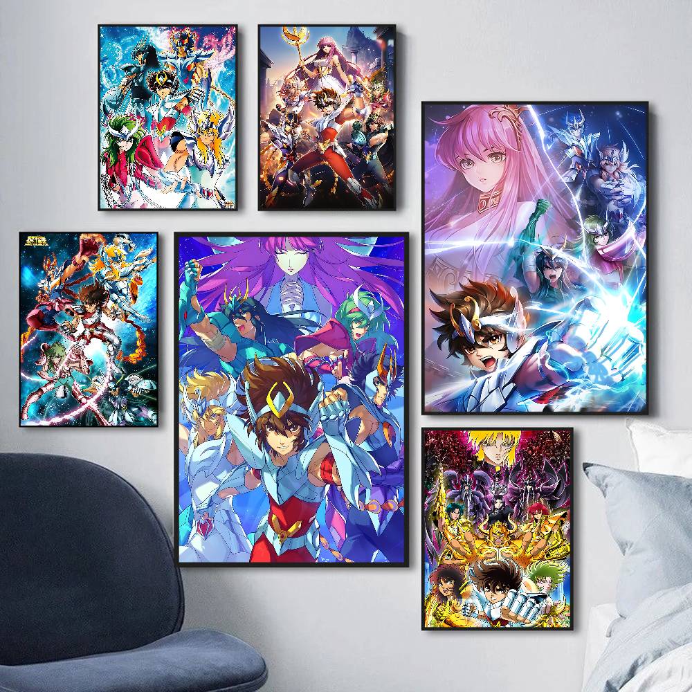 Japanese Hot Anime S-Saint Seiya Whitepaper Poster Waterproof Paper Sticker Coffee House Bar Aesthetic Art Wall Painting