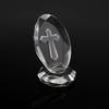 Klarer Kunstkristallfigurine Transparentes Glas Glaube Ornament Ostern Weihnachten Religiöse Schreibtischdekoration Christlich Spirituell Inspirierend