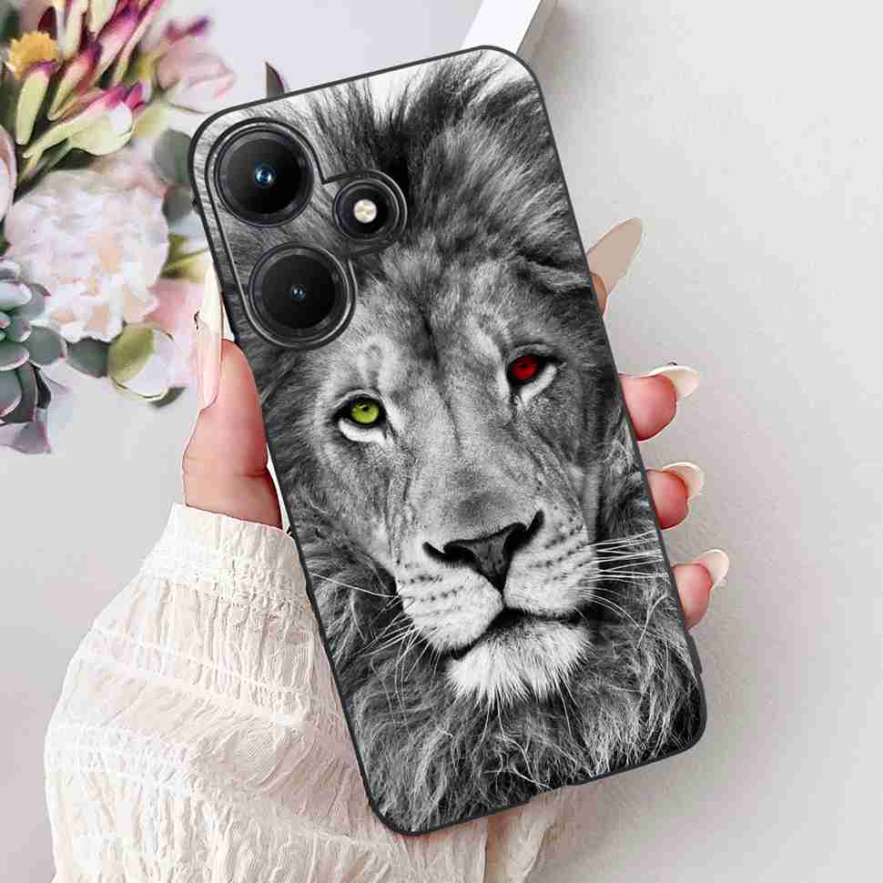 For Infinix Hot 30i 6.56" Case Tiger Luxury Flower Butterfly Silicone Soft Black Cover For Infinix Hot30i 30I X669C Phone Cases