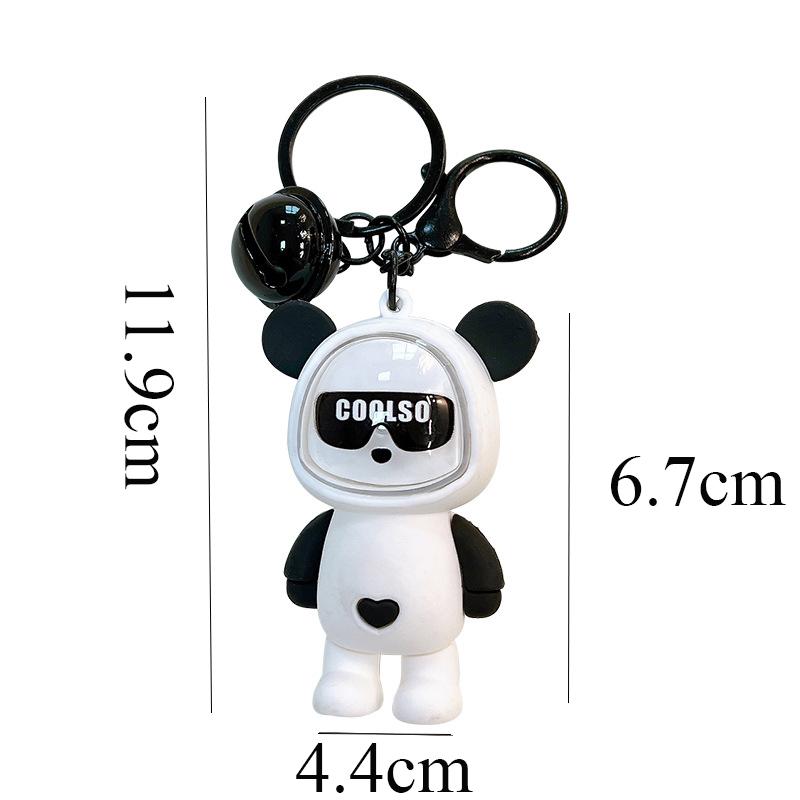 Cute Light Bulb Bear Key Chain Couple Bag Pendant Car Keyrings Children Schoolbag Gift