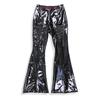 Set alla moda con giacca in pelliccia e pantaloni lunghi a stampa leopardo per performance di danza jazz per bambine