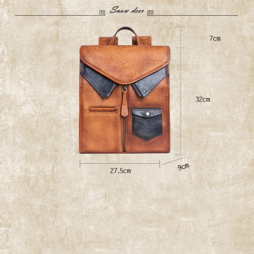 Backpack Head Layer Cowhide Texture Backpack Fashion Travel Bag Tide