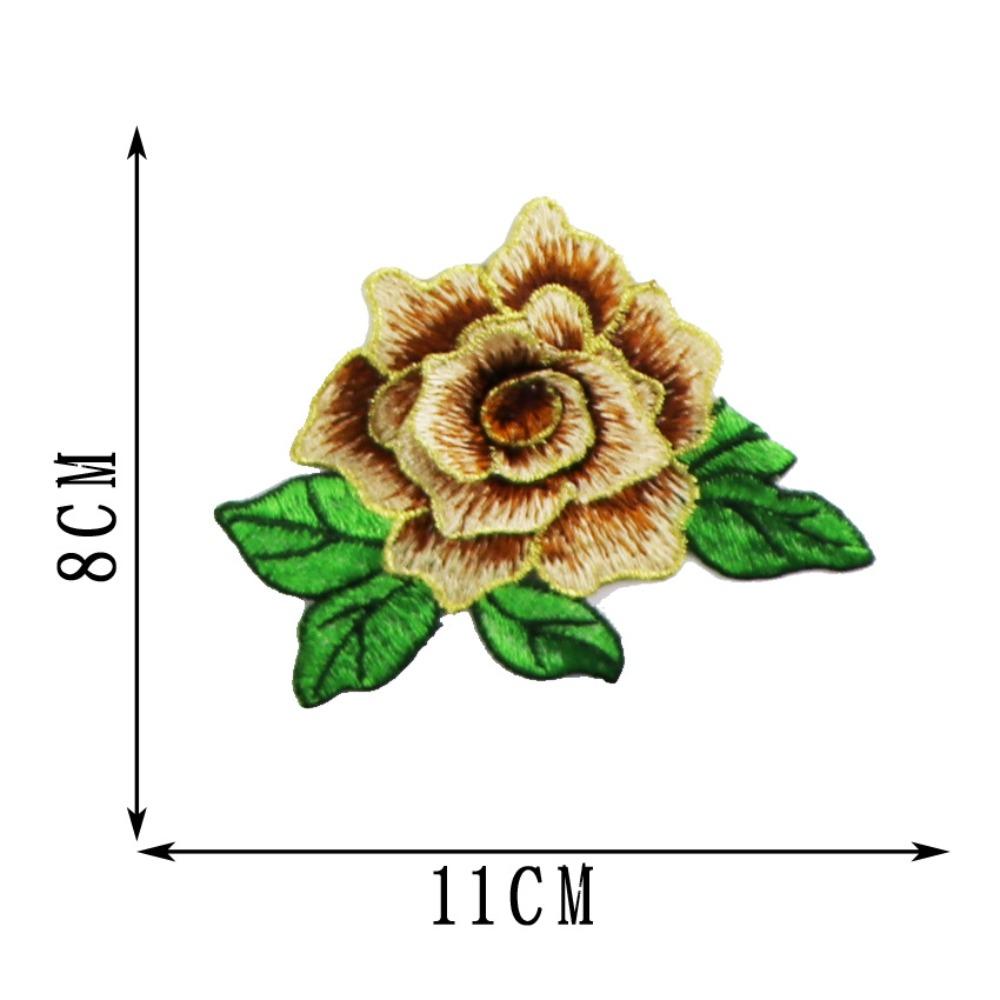 Polyester Fiber Embroidery Flower Patch 11*8CM Clothing Accessories Embroidery Floral Applique DIY Handmade Floral Patches Dress