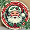 Vintage Santa Claus Metal Tin Sign Round Wall Decor for Home Bar Cafe