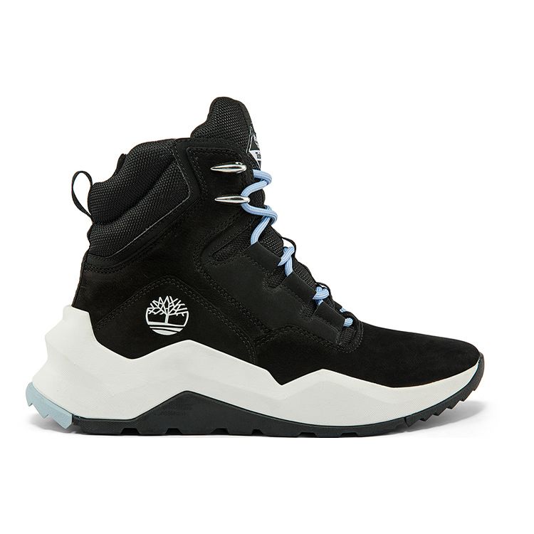 Timberland Women's Brooklyn Side Mid Lace Up Sneaker Black White A2JT6W