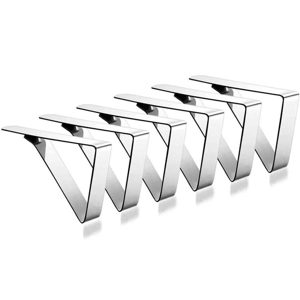 

6pcs Anti-Slip Tablecloth Clips Stainless Steel Grip Clamps Outdoor Table Clip Restaurant Picnic