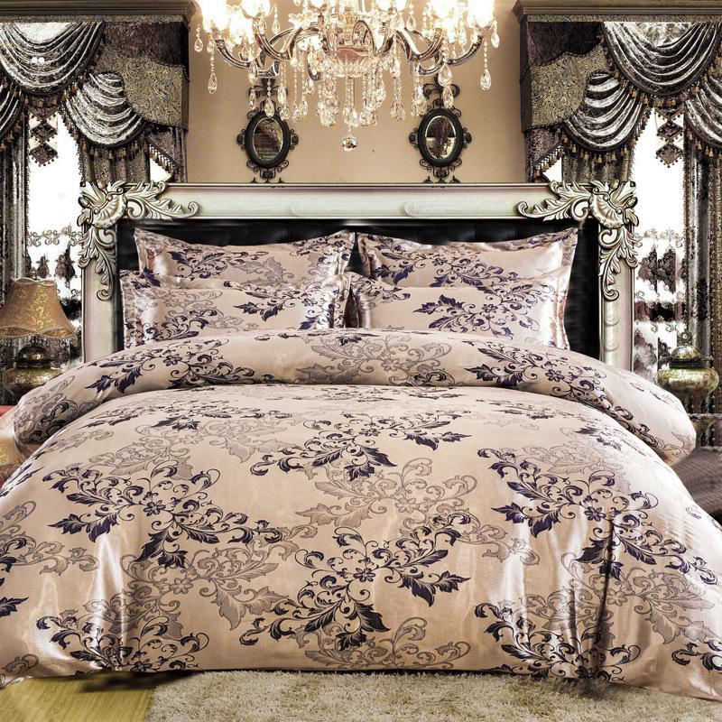 European Silk Cotton Jacquard Wedding Bedding Set - Four-Piece Duvet Cover Gift