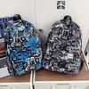 Mochila escolar nueva de gran capacidad casual simple personalizada graffiti letras de moda moderna genial mochila bolsa para escuela secundaria