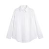 Women's Casual White Shirt: Spring/Autumn Pure Cotton, Loose Fit, High-End Design, Plus Size