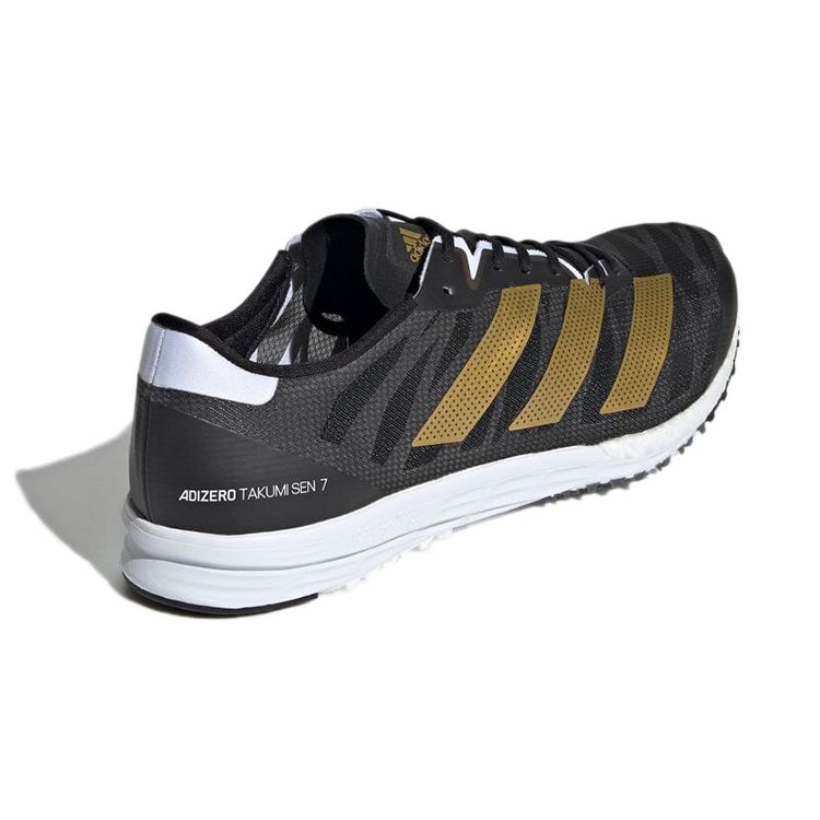 Adidas Adizero Takumi Sen 7 Lace-Up Non-Slip Low-Top Running Shoes Men Sneakers Black Gold FY4088