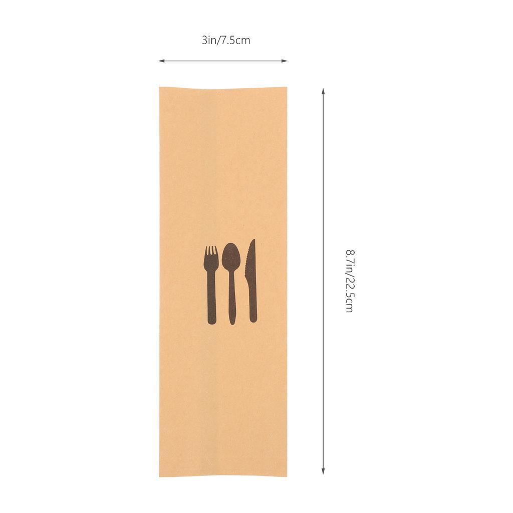 100 Stück Weihnachten Kraftpapier Besteckset Dinnerparty Servietten Geschirrbeutel Aufbewahrungsbeutel