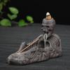 Retro Handmade Ceramic Backflow Incense Burner Home Decor Incense Holder Buddhist Crafts Without Incense Cones 7