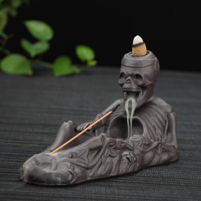 Retro Handmade Ceramic Backflow Incense Burner Home Decor Incense Holder Buddhist Crafts Without Incense Cones 7