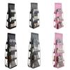 6/8 Pockets Clear Hanging Handbag Organizer, Multi-Shelf Tote Bag Storage Rack with Swivel Hook for Wardrobe Closet